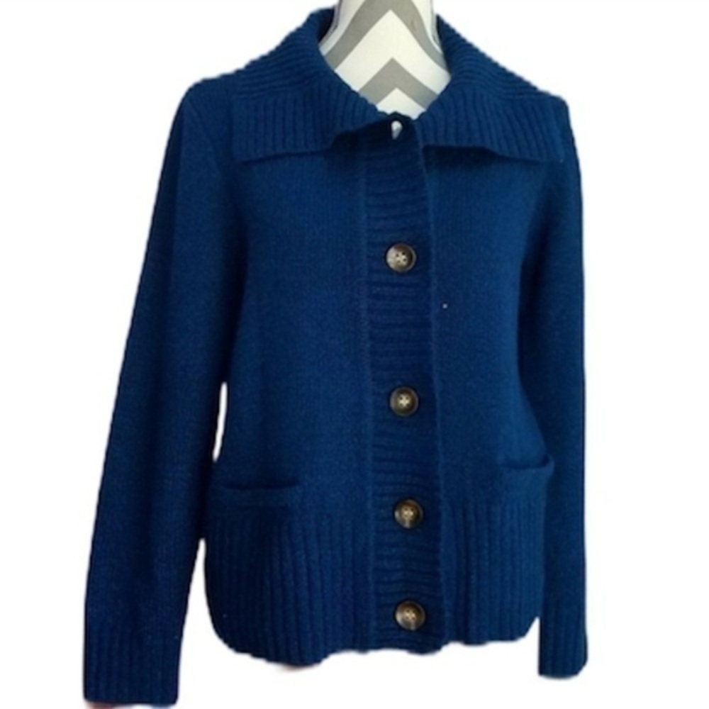 KAREN Scott Blue button up sweater Size Medium